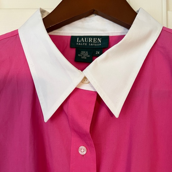 RALPH LAUREN Women’s Plus Size Pink Blouse 2XL - Picture 2 of 7
